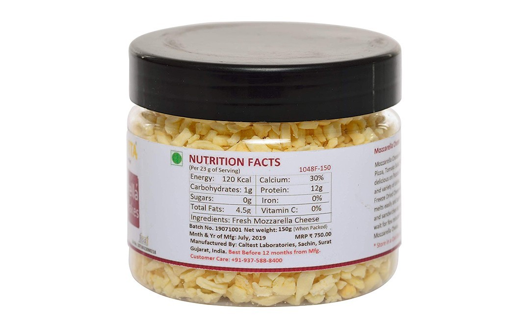 Nutravita Mozzarella Cheese Flakes    Plastic Jar  150 grams